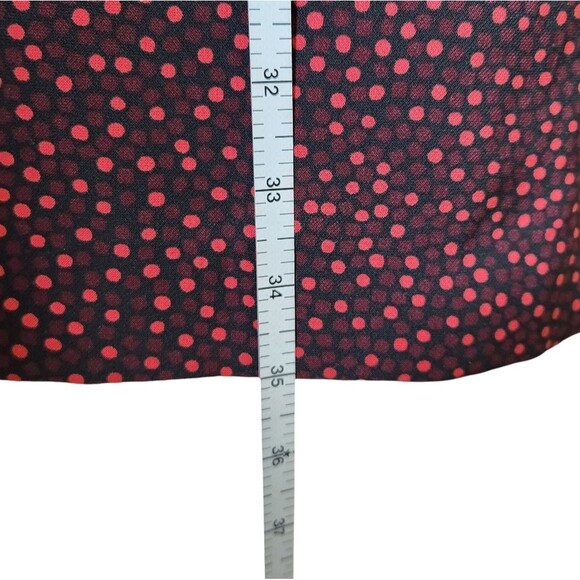 Ann Taylor Sheath Dress Black Burgundy Red Polka Dots Sleeveless Women's size 00 - Picture 11 of 11
